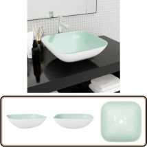 Vidaxl - Lavabo Verre 42x42x14 cm Blanc - Lavabo En Verre - Lavabo Design - Lavabo Salle De Bain - Lavabo Contemporain - Lavabo Au-dessus Du Plan De