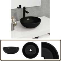 Vidaxl - Lavabo Verre trempé 35x12 cm Noir - Lavabo En Verre Trempé - Lavabo Noir - Lavabo Salle De Bain - Lavabo Design - Lavabo Contemporain