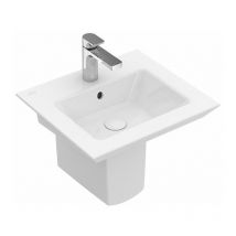 Legato, Lavamani, 500 x 440 mm, Rettangolare, Per rubinetteria monoforo, foro per rubinetteria forato, con troppopieno, Ceramica sanitaria