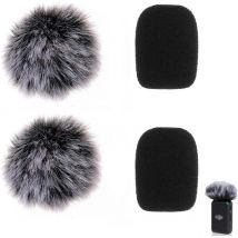 Bluedeer - Lavalier Mikrofon Windschutz, 4 Stück Professionelle Außen FellWindschutz Popfilter Schaumstoff Windshield Abschirmschutz