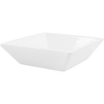 ML-Design Lavabo de Cerámica Blanco Brillante 41x41x12 cm Fregadero Cuadrado de Pared o Sobre Encimera Pila de Diseño Moderno Lavamanos para Mueble