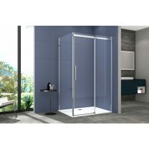 Box Doccia 2 lati 70x100 cm SENZA TELAIO H200 cm da 8mm: lato fisso + porta scorrevole FIORE