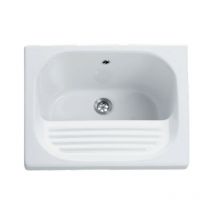 Lavapanni 50x60xh40 cm - Ceramica - Bianco Lucido - Lavanderia