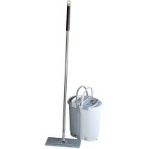 Lavapavimenti Mocio Doppio Secchio Separabile Pulizia Pavimenti Colore Grigio