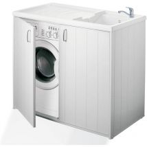 Lavatoio e Coprilavatrice in pvc 109x60x92cm Forlani SuperWash Bianco