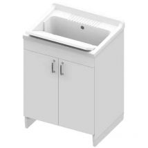 Lavatoio in legno nobilitato e asse in polipropilene - CM.61X51X87H.