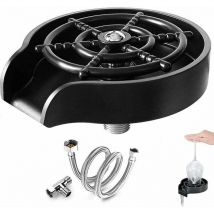 Zmleve - Lavavasos para fregaderos, lavavasos de acero inoxidable, pieza en t y manguera de 80 cm, lavavasos automático, lavavasos portátil para