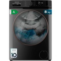 Lave-linge de chargement frontal acier de 8 kg de capacité, 1400 tr/min, classe a, vapeur max, moteur inverter plus, 15 programmes, onsmart, logique