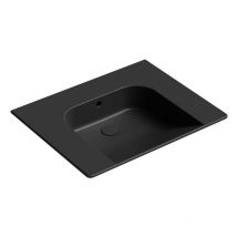 GSI - Lave-vaisselle en céramique 70x55cm, pas de trou de robinet, noir mat