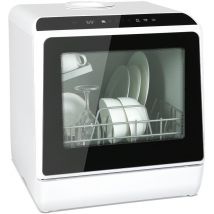Puluomis - Lave Vaisselle Pose Libre Posable- 2 Couverts - 5 Programmes - Blanc