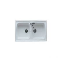 Lavello Genius incasso a due vasche cm. 86x50 in ceramica bianco