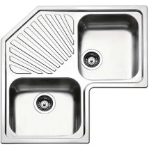 Apell Roan2ibc Serie Roma Lavello Acciaio Inox Da Incasso Ad Angolo Gocciolatoio Centrale 2 Vasche Laterali 83x83cm