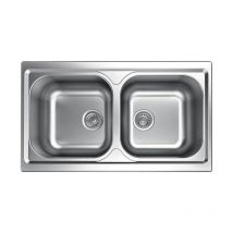 TM862IPC Serie Atmosfera Lavello Inox Prelucido da Incasso 2 Vasche 86x50cm - Apell