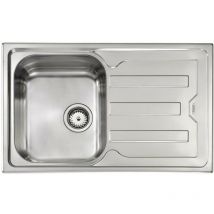 CM - Lavello cristal 79X50 1 vasca sinistra+ gocciolatoio acciaio inox