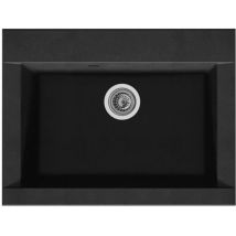 Stradour - Lavello Da Cucina Da Incasso 1 Bac Senza Scolatoio Hexo - Resina - 66 X 50 Cm - Nero