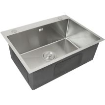 Monster Shop - Kukoo - Lavello Da Cucina Singolo Acciaio Inox Squadrato Satinato Resistente Corrosione Lavabo Sottotop Sottopiano Sotto-piano 