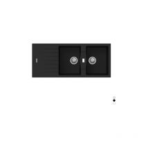 Lavello sintetico da incasso 2 vasche cm 116 bianco
