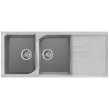 Elleci - Lavello ego 500 116X50 2 vasche + gocciolatoio aluminium 79