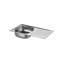 Delinia - Lavello incasso 1 vasca con gocciolatoio, acciaio inox, grigio/silver