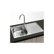 Thermiket - Lavello in Acciaio Inox 1 vasca quadra/vasca + scoloato Misura esterna 44 x 80 cm Modello FG06