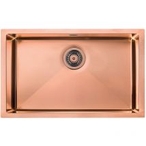 CM - Lavello iride F3' 1 vasca acciaio inox Finitura: copper bronze, incasso: slim, sottotop e filotop, 77X45 prof. 19