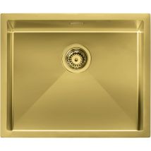 CM - Lavello iride matt F3' 1 vasca acciaio inox Finitura: gold opaco, incasso: slim, sottotop e filotop, 57X45 prof. 19
