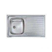 Lavello mondial 86x50 1 vasca sinistra+ gocciolatoio acciaio inox finitura satinato