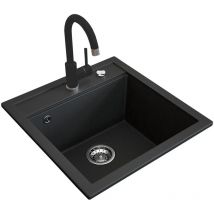 Bergstroem - Lavello , Nero, 49 x 50 cm con raccordo nero, Bergström