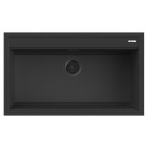 Quareco - Lavello incasso 1 vasca 86×51 Prime 90 Granito Nero QLP090NE