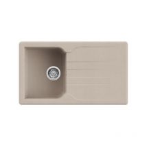 Quareco - Lavello incasso 1 vasca con gocciolatoio 86x50 Prime 861 Granito Avena QLP861AV