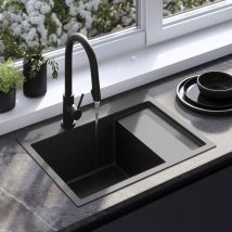 REA - lavello fin black + rubinetto da cucina fresh black