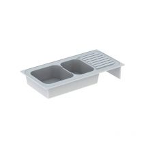 Lavello romano con due vasche e uno scolapiatti 1200x600mm.