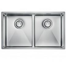 CM - Lavello zeffiro F3' 2 vasche acciaio inox, incasso slim - sottotop - filotop 74,5X44 prof. 19
