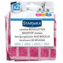 Lot de 2 Lavettes bouclettes pour cuisine et bains 32x32cm Starwax