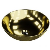 Lavita - Aufsatzwaschtisch Rosa Gold Aufsatzwaschbecken Rund Waschbecken Ohne Überlauf und Hahnloch Aus hochwertigem Porzellan Waschtisch 40x40x13,5