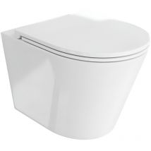 Wand-WC Hänge Toilette 4,5L Spülvolumen – Porzellan – Duroplast – Hygienisches randloses Design – 15 Jahre Garantie