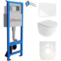 Wc Set mit Vorwandelement, Wand-WC und Spülknopf - Lavita