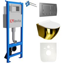 Wc Set mit Vorwandelement, Wand-WC und Spülknopf - Lavita