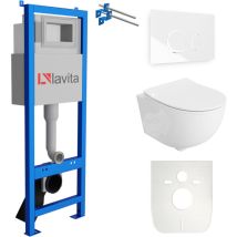 Wc Set mit Vorwandelement, Wand-WC und Spülknopf - Lavita