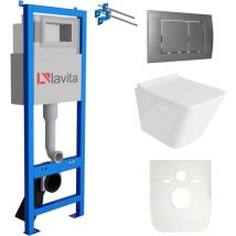 Wc Set mit Vorwandelement, Wand-WC und Spülknopf - Lavita