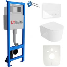 Wc Set mit Vorwandelement, Wand-WC und Spülknopf - Lavita