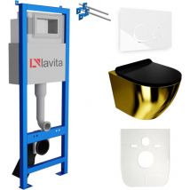 Wc Set mit Vorwandelement, Wand-WC und Spülknopf - Lavita