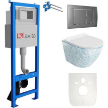 Wc Set mit Vorwandelement, Wand-WC und Spülknopf - Lavita