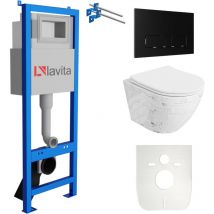 Wc Set mit Vorwandelement, Wand-WC und Spülknopf - Lavita