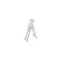 Layher - Escalera con tarima de aluminio de ascenso por un lado