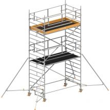 Layher Rollgerüst Uni Breit P2 Safety Plus Mit Doppelgeländer Und Ausziehbaren Gerüststützen 6,20m Ah