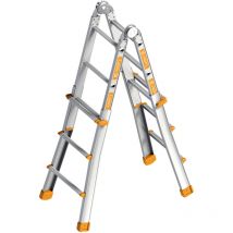 Layher Teleskopleiter 4x3 Sprossen – Arbeitshöhe bis 8,15 m – Max. Länge 6,40 m – Gewicht 20,5 kg