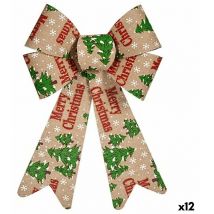 Lazo merry christmas adorno navideño multicolor pvc 16 x 24 x 4 cm (12 unidades)