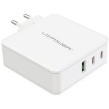 LC-GAN-100 usb Ladegerät 100 w 2x usb-c , 1x usb-a usb pd 3.0 Weiß Innenbereich GaN, Schnel - Lc Power