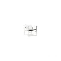 Privatefloor - Lounge Chair - Leather and Metal - Kart White Aluminium, Leather, Metal, Leather - White